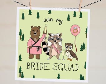 Join My Bride Squad Card | Funny Bridesmaid Proposal Card | Will You Be My Bridesmaid | Bridesmaid Card | Asking Card | Maid of Honour Card