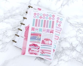MATTE Mini HP Watercolour Roses Planner Sticker Kit - For MINI Happy Planners