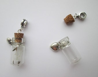Glass bottle pendants for chains