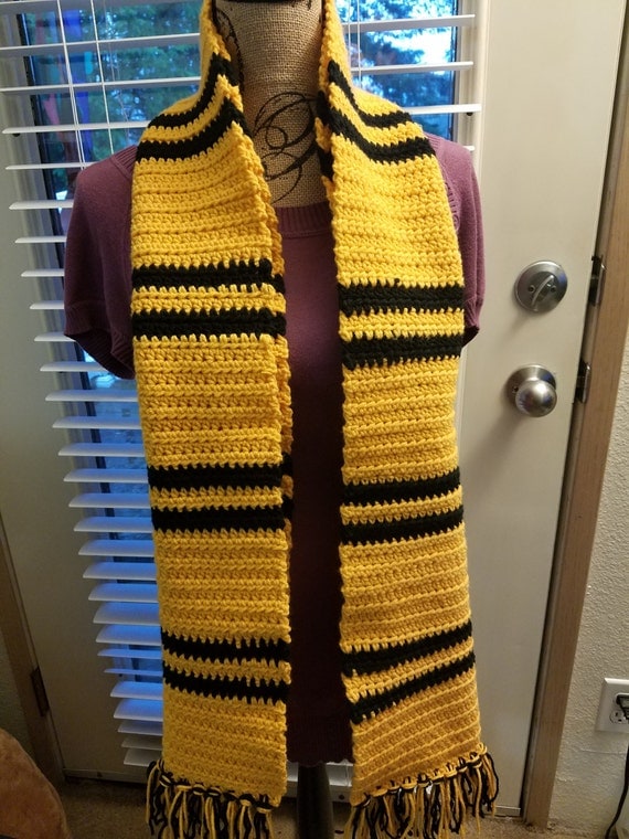 Crochet Hufflepuff Scarf // Harry Potter Scarf