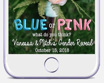 Gender Reveal Snapchat Filter, Gender Revealing Snapchat Geofilter, Gender Revealing Party, Mylar Balloon Baby Shower Snapchat Filter