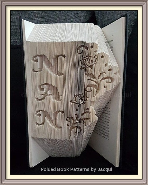 NAN with Roses. Book Folding Pattern.