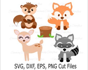 Cute Baby Fox SVG, Woodland Baby Animals, Cute deer clip art, PNG Baby Fox Clip Art, SVGs for Silhouette and Cricut, Instant Download
