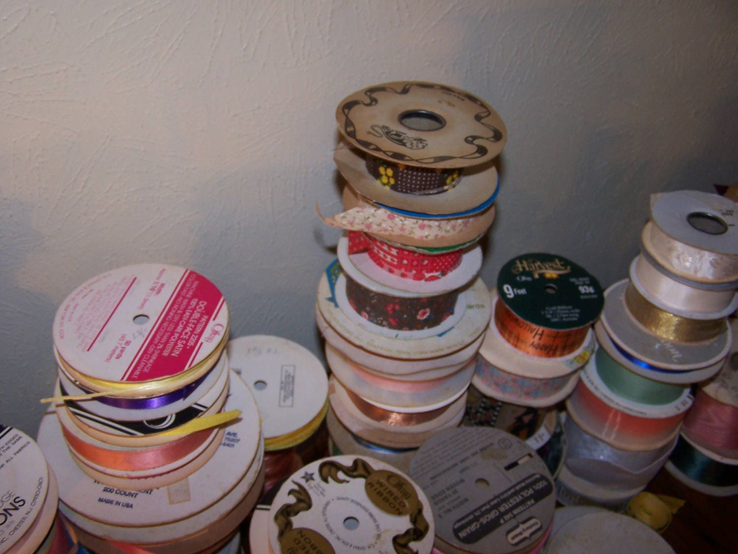 A whole lot of Ribbon!! Vintage ribbons galore! Over 80 rolls in all