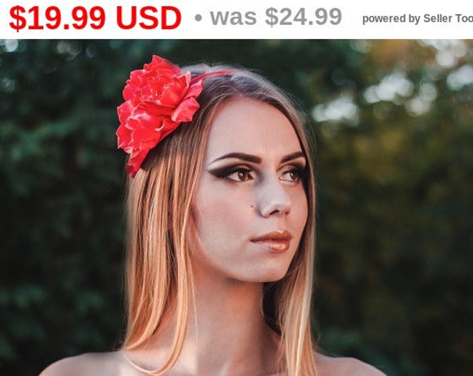 Valentine Rose Red Heart Headband Flower Crown Festival Floral Crown Bridal Headband Red Love Heart Wedding Red Headdress Sexy Gift Event