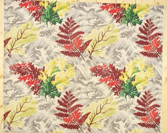 Vintage 1940's/50's Barkcloth Fabric / Two (2) Panels / (1) 35" x 71" (1) 43" x 71"/ Retro Collectable Rare