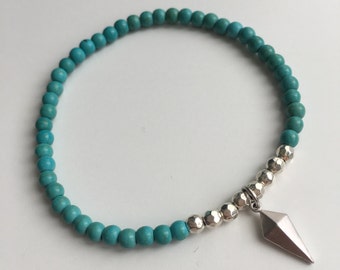4mm semi precious beads bracelet