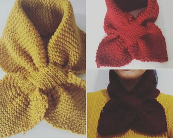 1940s Ascot Scarf - Knitted Scarves - Vintage Scarves
