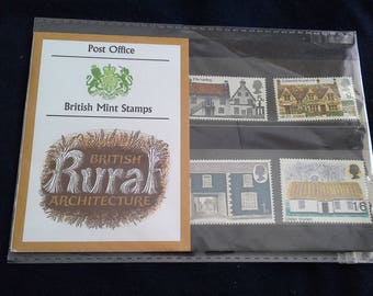 royal mail stamps British rural architecture stamps presentation pack 1970