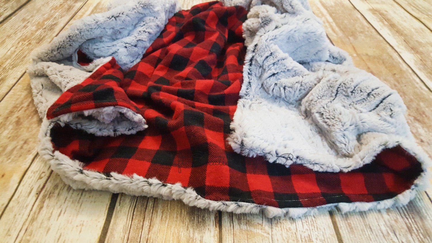 Minky Baby BlanketRed Buffalo Plaid Baby by CraftCreationsbyEB