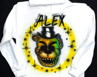 Airbrushed Five Nights At Freddy's Golden Freddy FNAF Inspired T-Shirt Or Hoody Sweatshirt