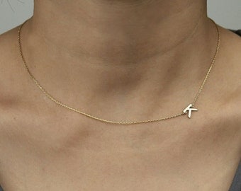 Gold Initial Necklace - Personalized Necklace - Personalized Bridesmaids Gifts - Silver Letter Necklace