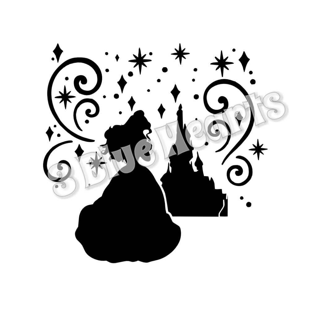 Download Belle Castle Silhouette svg studio dxf pdf jpg Beauty and the