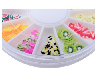 Fimo Shapes, Fruit Slices, Fimo Fruit, Fimo Clay, Miniature Fimo, Fimo Slices, Miniature Shapes, 5mm Shapes, Tiny Shapes, Tiny Cabochons,