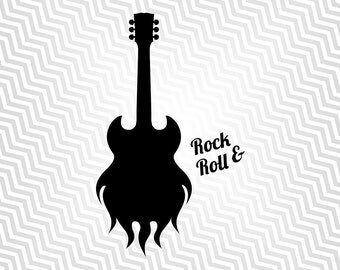 Guitar, Flaming Guitar, Cutout, Vector art, Cricut, Silhouette Cameo, die cut, instant download, Digital Cut, Print Files, Ai, Pdf, Svg