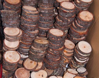 100 Wood Slice Seconds, Discount Woodslices, Assorted Pack of Wood Slices, Tree Slices, Branch Slices, Bulk Wood Slices, Wood Rounds