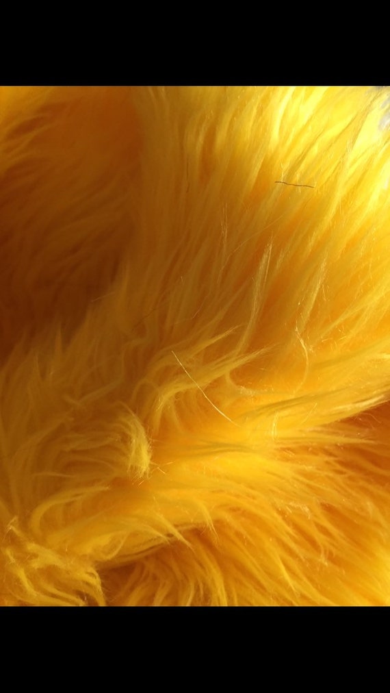 Yellow faux fur fabric