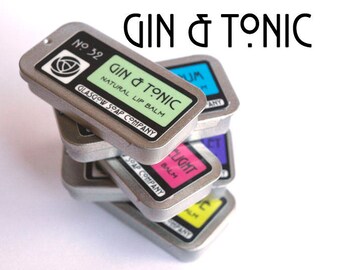 Gin and Tonic Lip Balm - Cocktail - Lime - Beeswax - Gin Lover Gift - Scottish Wedding Favour - Gift for Her - Hen Party - Bridesmaid