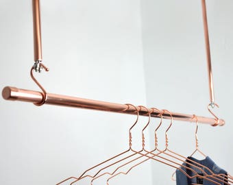 Hanging Copper Clothes Rail, Clothes Rack, Hanging Rail, Copper Rail
