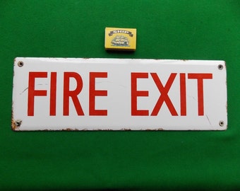 Vintage Enamel/Porcelain Fire Exit Sign