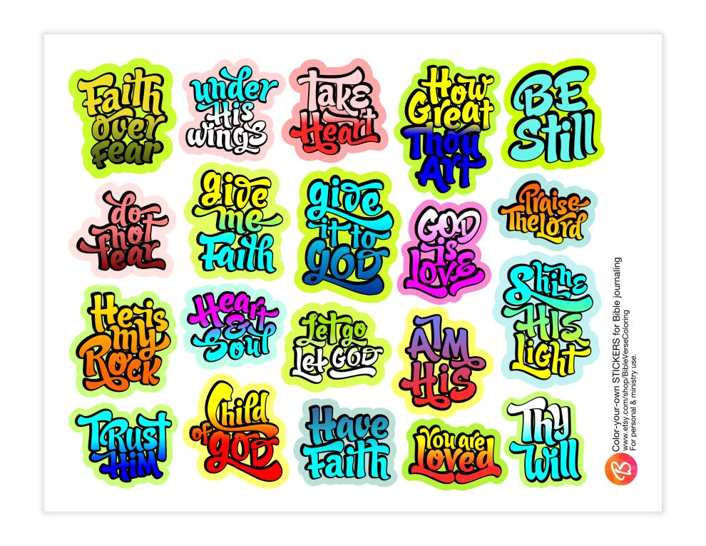 20 printable faith stickers for Bible journaling &amp; Planners from ...