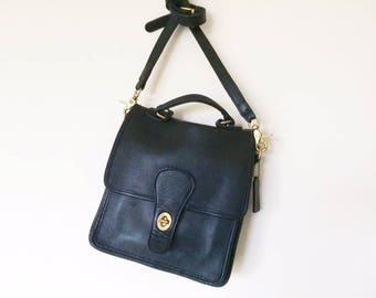 Vintage Coach Station Bag /Crossbody Bag /Messenger Bag Black Coach Purse