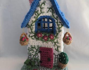 Crochet Fairy House, Handmade OOAK