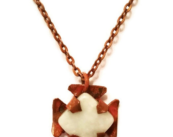 Amazonite and Copper Necklace, Unique Gemstone Necklace, Copper Pendant, Amazonite Pendant, N002