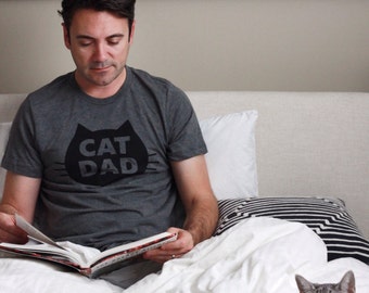 Cat T-Shirt Cat Dad, Unisex T-Shirt, Gray Heather Cat T-Shirt