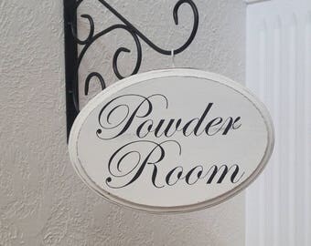 powder room sign - powder room - vintage bathroom - farmhouse bath decor - vintage farmhouse sign - Christmas gift for her - birthday gift