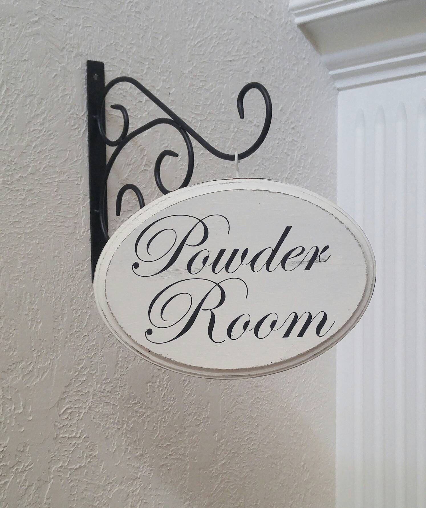 Powder Room Sign Powder Room Vintage Bathroom Farmhouse 2002