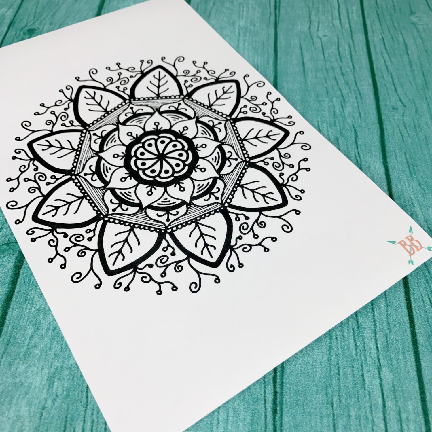Full Page A5 Mandala Coloring Sticker Version 3