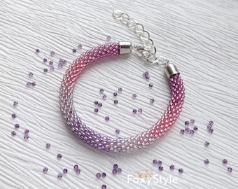 purple bracelet beaded bracelet wedding bracelet bridal bracelet bridesmaid bracelet pink bracelet simple bracelet minimalist bracelet women