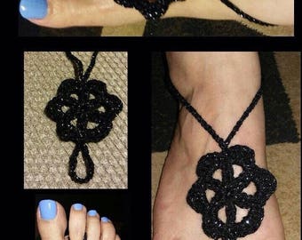 Crochet Flower Barefoot Sandals, Flower