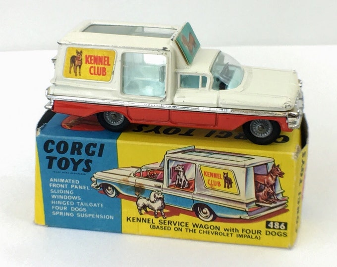Vintage Corgi Toys Chevrolet Impala Kennel Service Wagon #486 Diecast Toy Car
