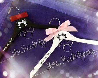Mr and Mrs Hanger, Disney hanger, Mickey and Minnie wedding, Princess Wedding hanger,Wedding Hanger, Bride and Groom hanger