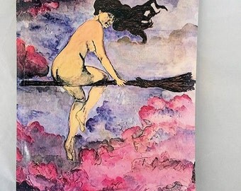 DISCOUNTED Original Art Datebook, 2017 Planner Datebook Calendar,Flying Magical Sexy Witch Pinup,Full Moon Flight Witchcraft Calendar