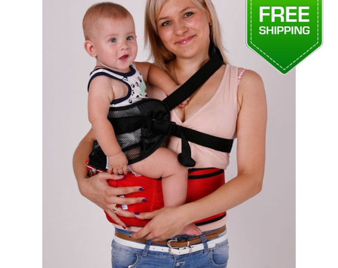 Hipseat red, hip seat, hip carrier, baby carrier, buckle baby carrier, toddler carrier, Baby Accessories, Baby Wrap