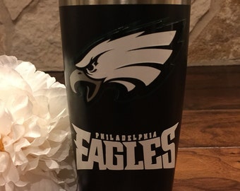 Philadelphia Eagles Personalized Double Wall Insulated Yeti-Like Stainless Steel Tumbler