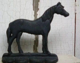 Cast iron horse door stop Horse door stop Black horse door stop Antique cast iron door stop Vintage cast iron door stop Old horse door stop