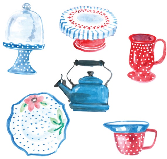 Watercolor Kitchen Clipart, Cookware Tools,tools clipart, Cooking ...