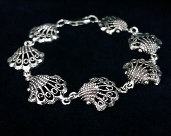 Silver Shell Bracelet Las Conchas, Sterling Silver Bracelet, Make Your Jewelry Set, Santiago Shell, Camino de Santiago, Feminine, Gift Idea
