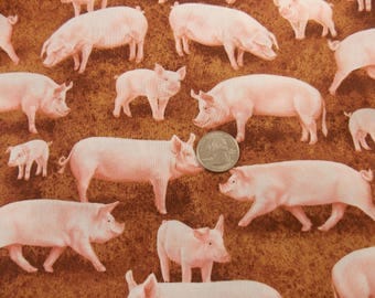 Pig Fabric Pink Pigs Farm Pig Fabric Craft Fabric Kitchen Fabric Curtain Fabric Pillow Fabric Pillowcase Fabric Cotton Fabric Pigs