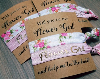 Will You Be My Flower Girl and Help Me Tie The Knot Hair Tie Favor | Flower Girl Proposal | Will You Help Me Tie The Knot