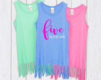 Funny Five Year Old Dress- 5th Birthday Shirt - Five They Call That a Handful - Girls Five Shirt - Fifth Birthday Dress - Girls Summer Dress
