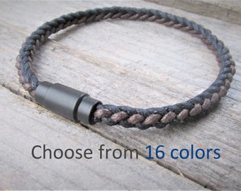 Men's Cotton Rope & Magnetic Clasp Braided Bracelet Best Men Gift Braided Cotton Men's Rope Bracelet Gift Best Vegan Gift Men's Bracelet