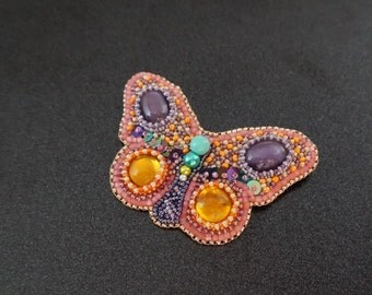 Handmade beaded brooch butterfly