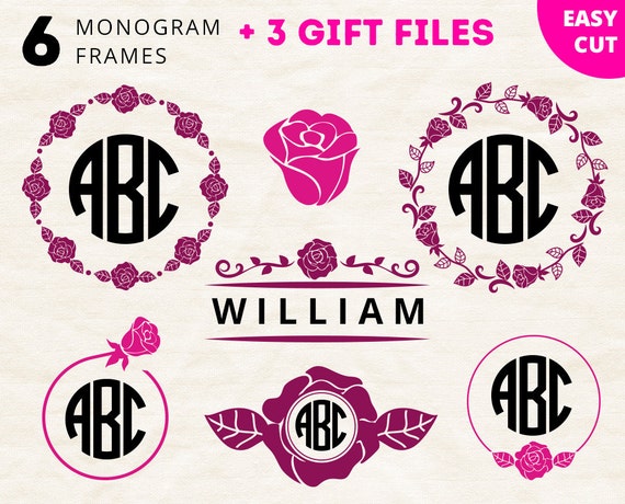 Download Floral monogram frame svg files Rose clipart Circle ...