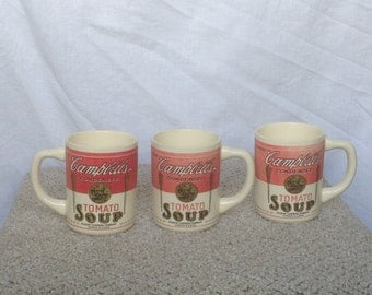 1960's Campbells soup mugs set of three