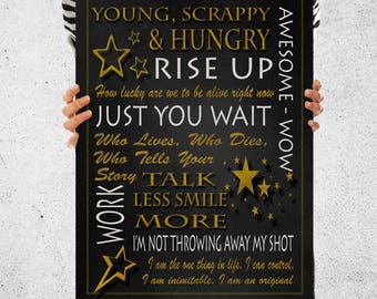 Hamilton Musical Poster, Quote Print, Word Art, Word Cloud, Posters and Prints